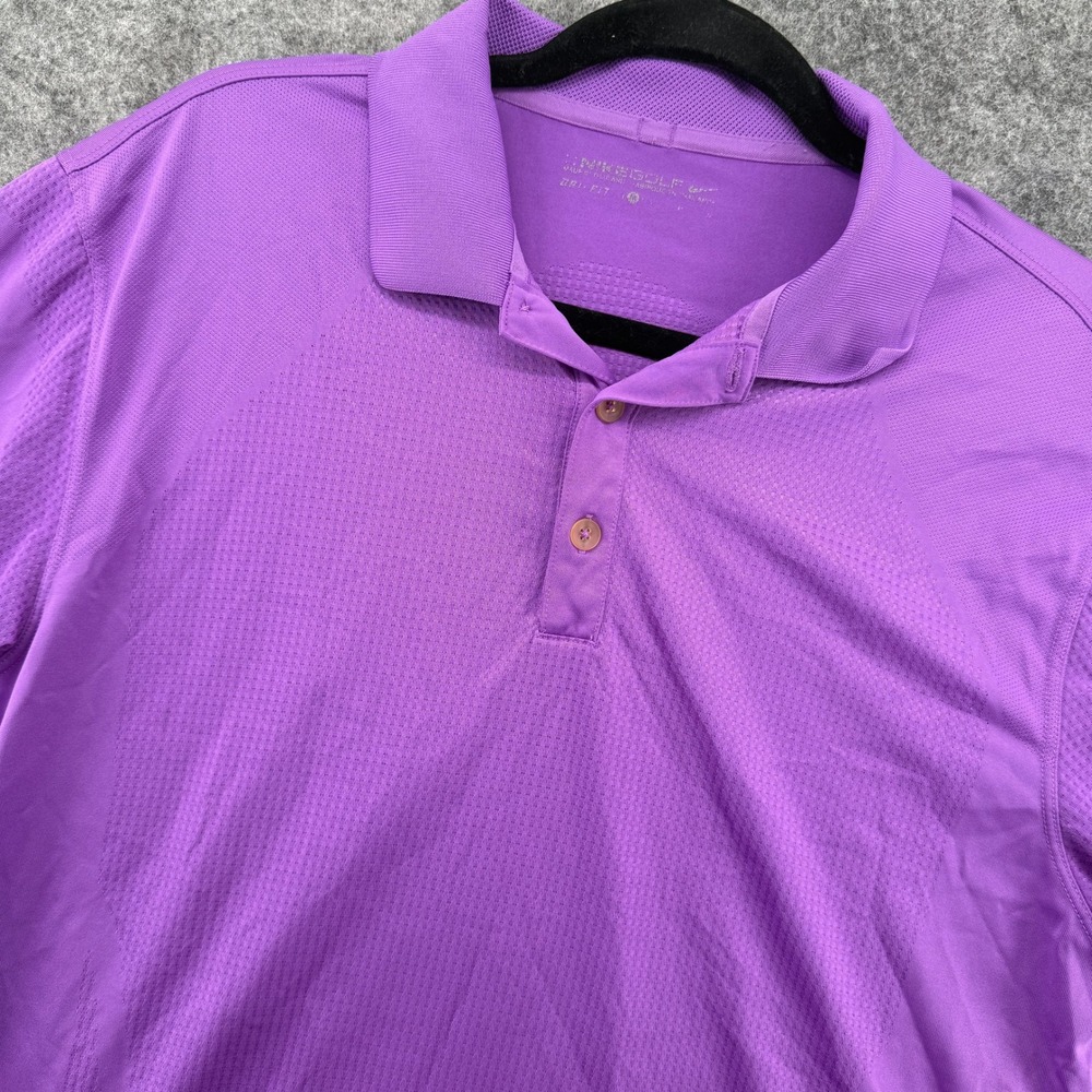Nike Golf Polo Shirt Mens M Purple‎ Dri-FIT Short Sleeve Breathable Mesh Top